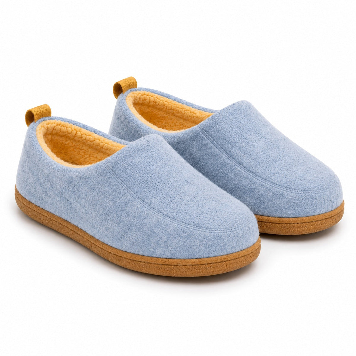 Lichtblauwe orthopedische pantoffels met fleecevoering