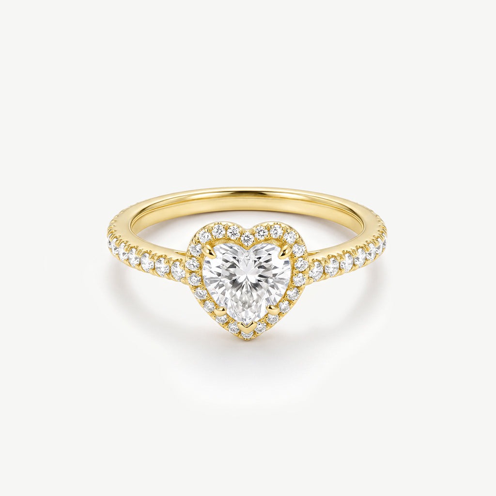 Gouden hartjesring met zirkonia