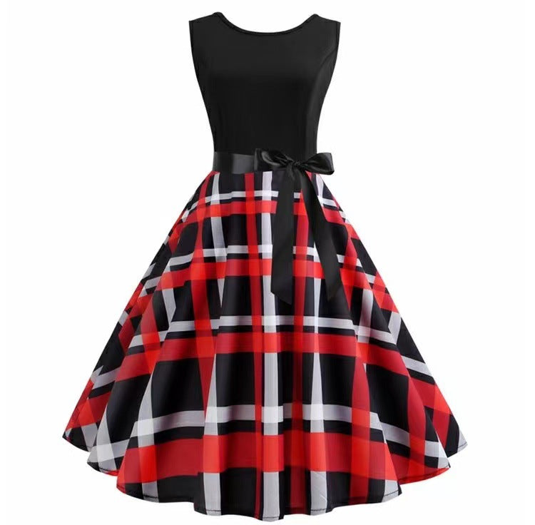Rockabilly Jurk Dames | Mouwloos | Wijde Rok | Zes Prints-Boutique Moda