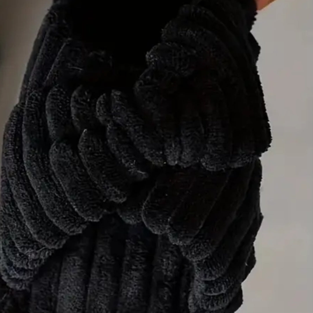Close-up van het zwarte geribde pluche