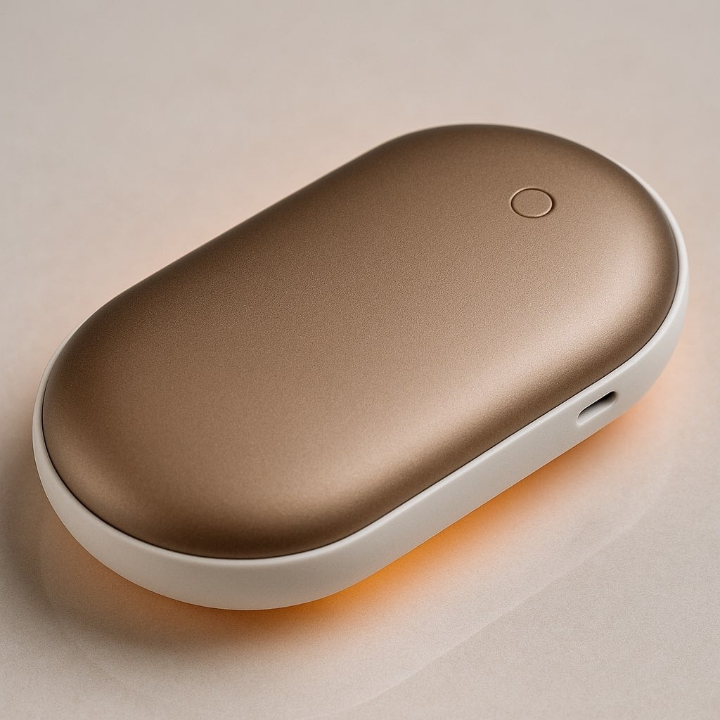 Gouden handwarmer met powerbank