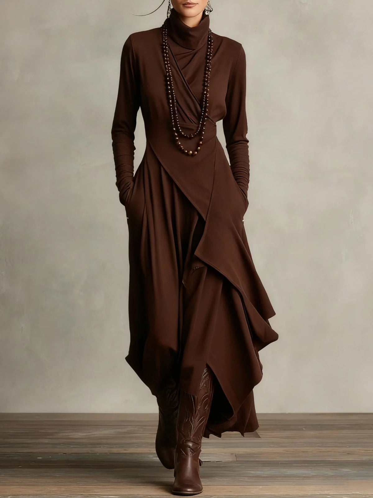 Winterjurk Dames | Col | Asymmetrisch | Lange Mouw-Boutique Moda