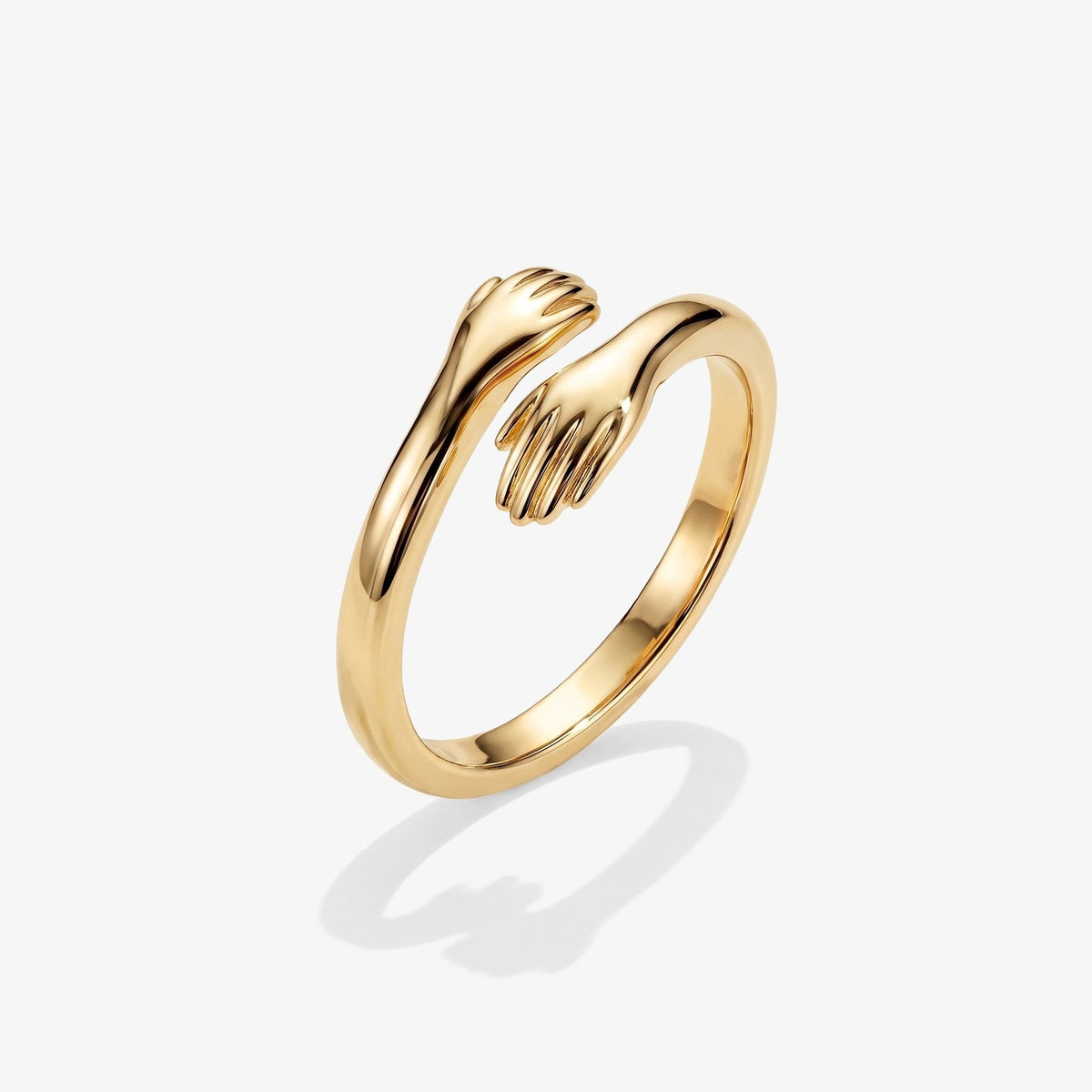 Gouden knuffelring, zijaanzicht