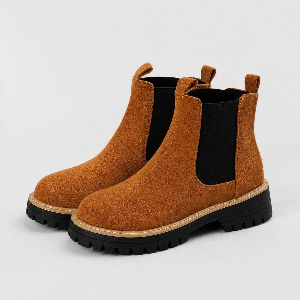 Bruine Chelsea boots met treklus, paar