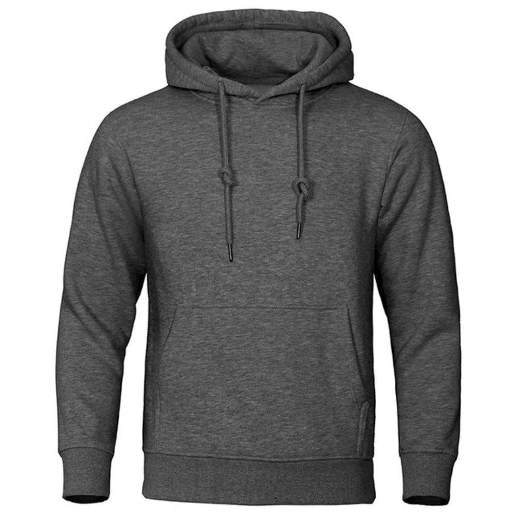 Basic hoodie voor heren in donkergrijs, voorkant