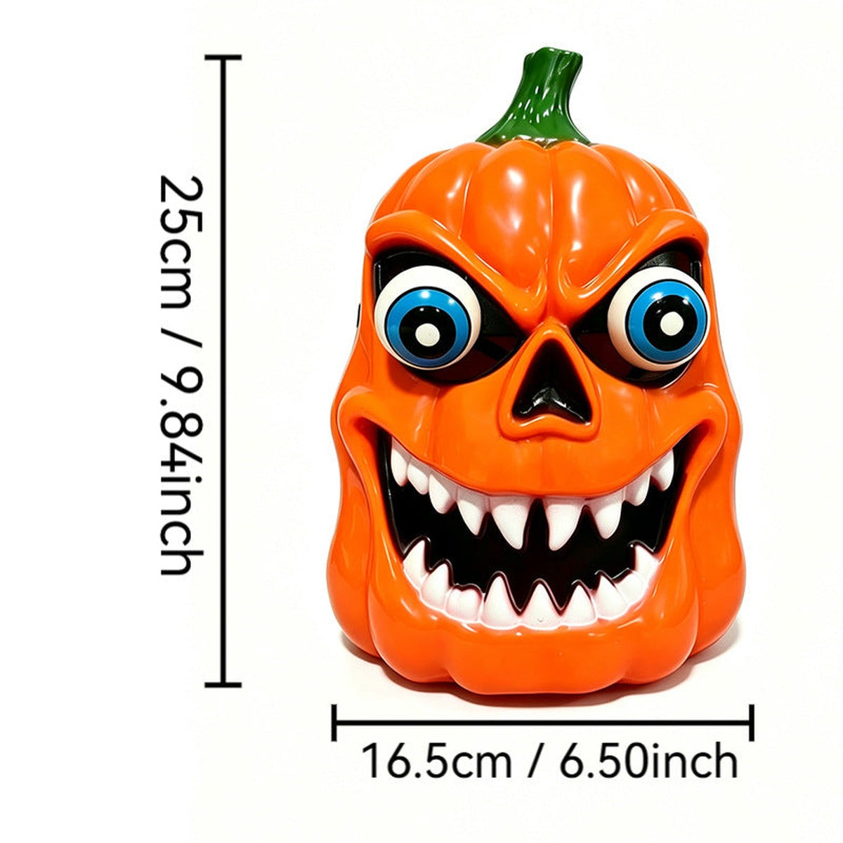 Maatafbeelding van oranje pompoen met enge ogen en tanden | Boutique Moda