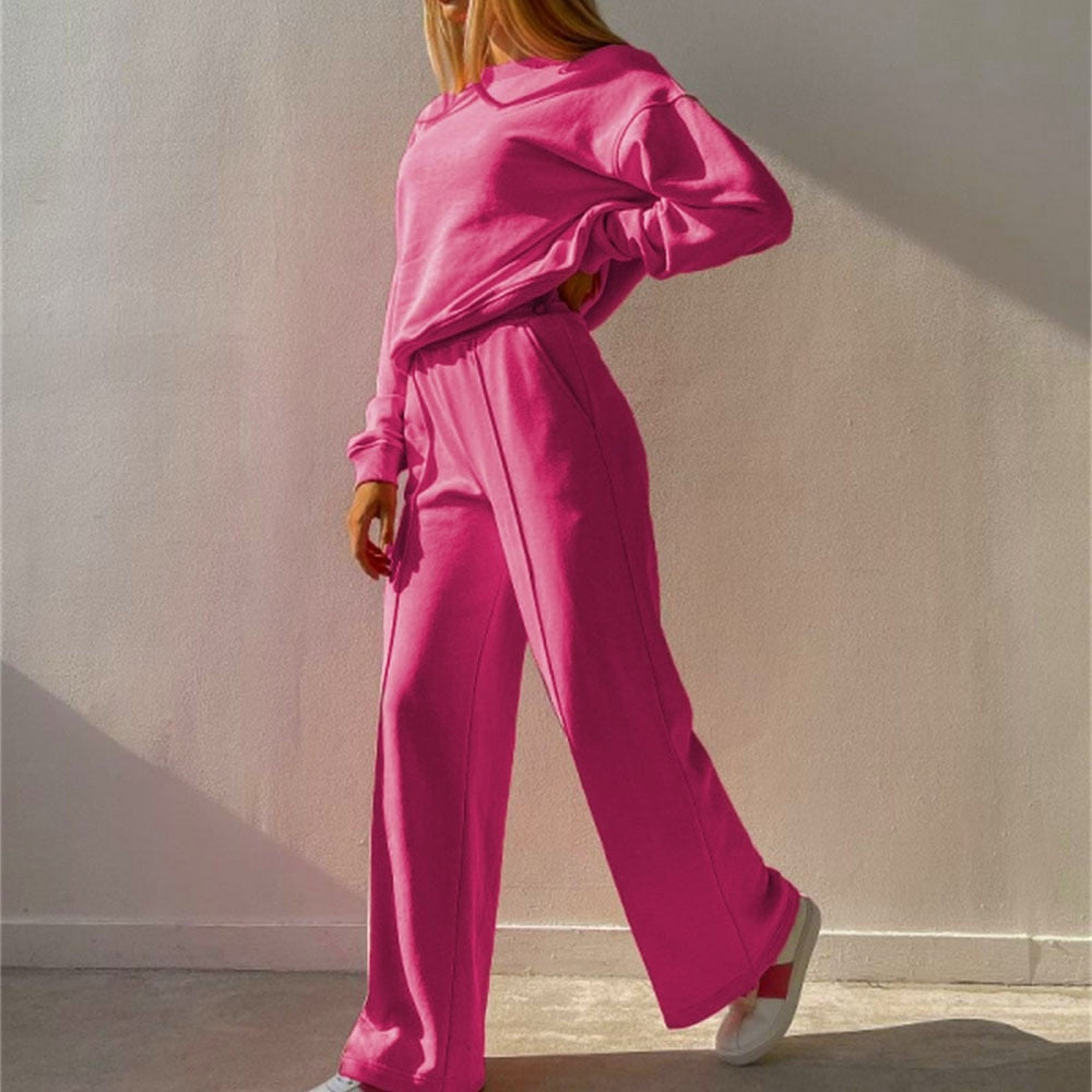 Fuchsia joggingpak, volledig van opzij