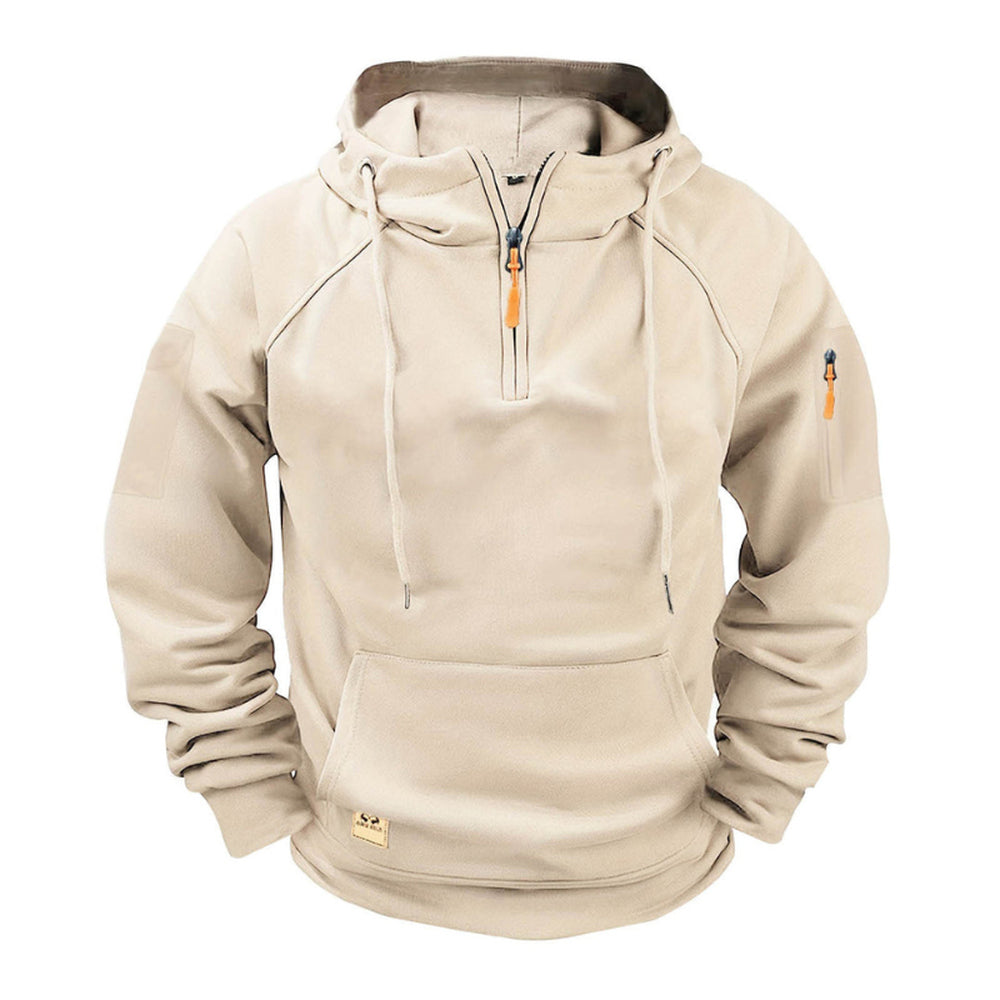 Beige hoodie met raglanmouwen en mouwboorden | Boutique Moda