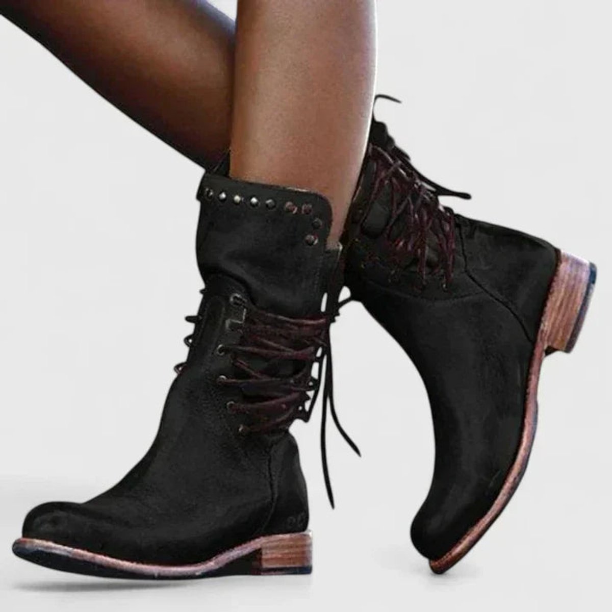 Veterlaarzen Dames | Halfhoog | Studs | Blokhak-Boutique Moda