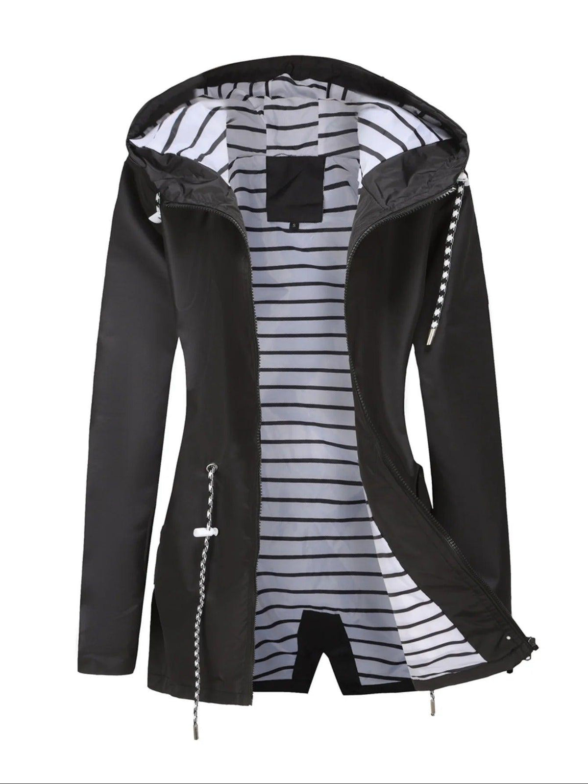 Parka Dames | Waterdicht | Capuchon | Gestreepte Voering-Boutique Moda