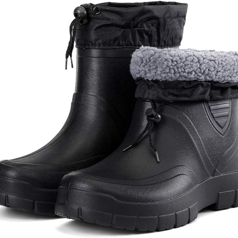 Gevoerde thermo-regenlaarzen voor heren in zwart, productfoto