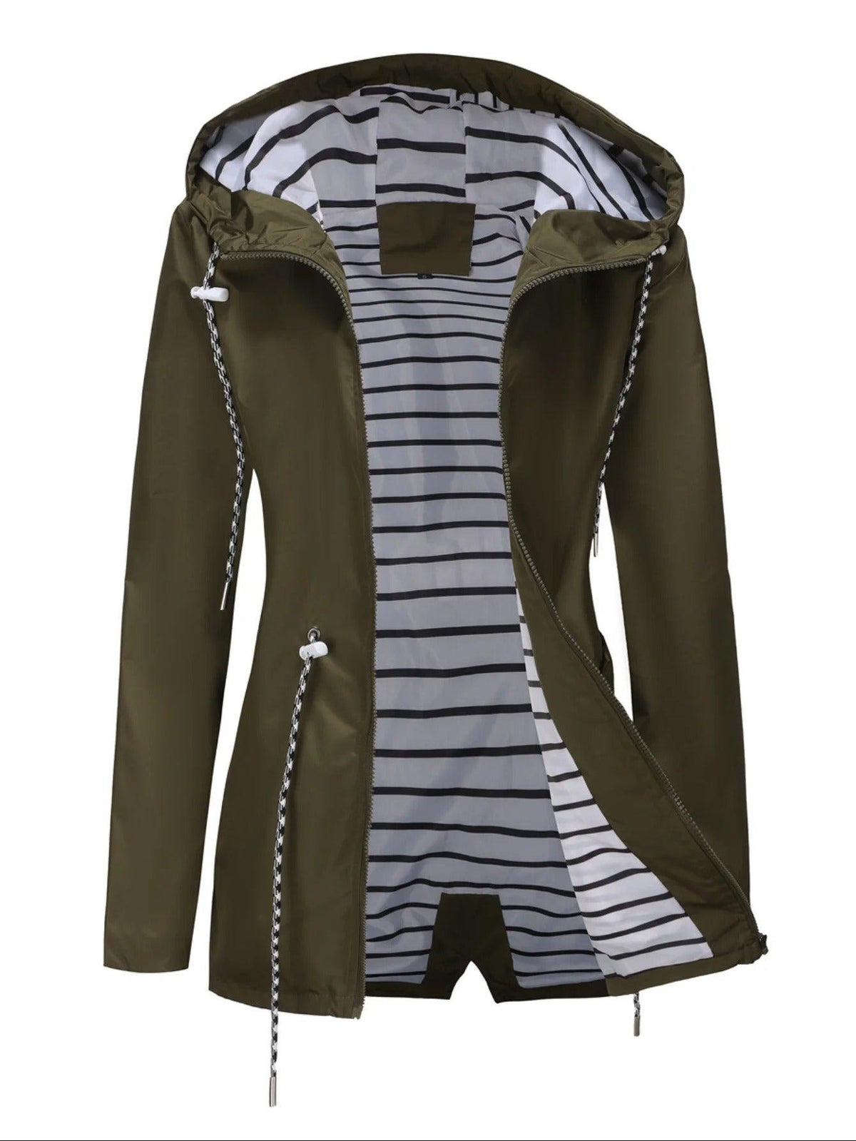 Parka Dames | Waterdicht | Capuchon | Gestreepte Voering-Boutique Moda