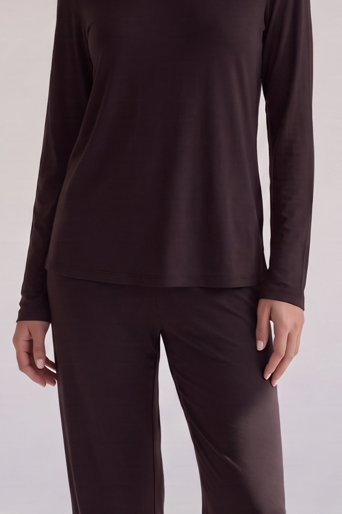 Zwarte bamboetricot, stofdetail