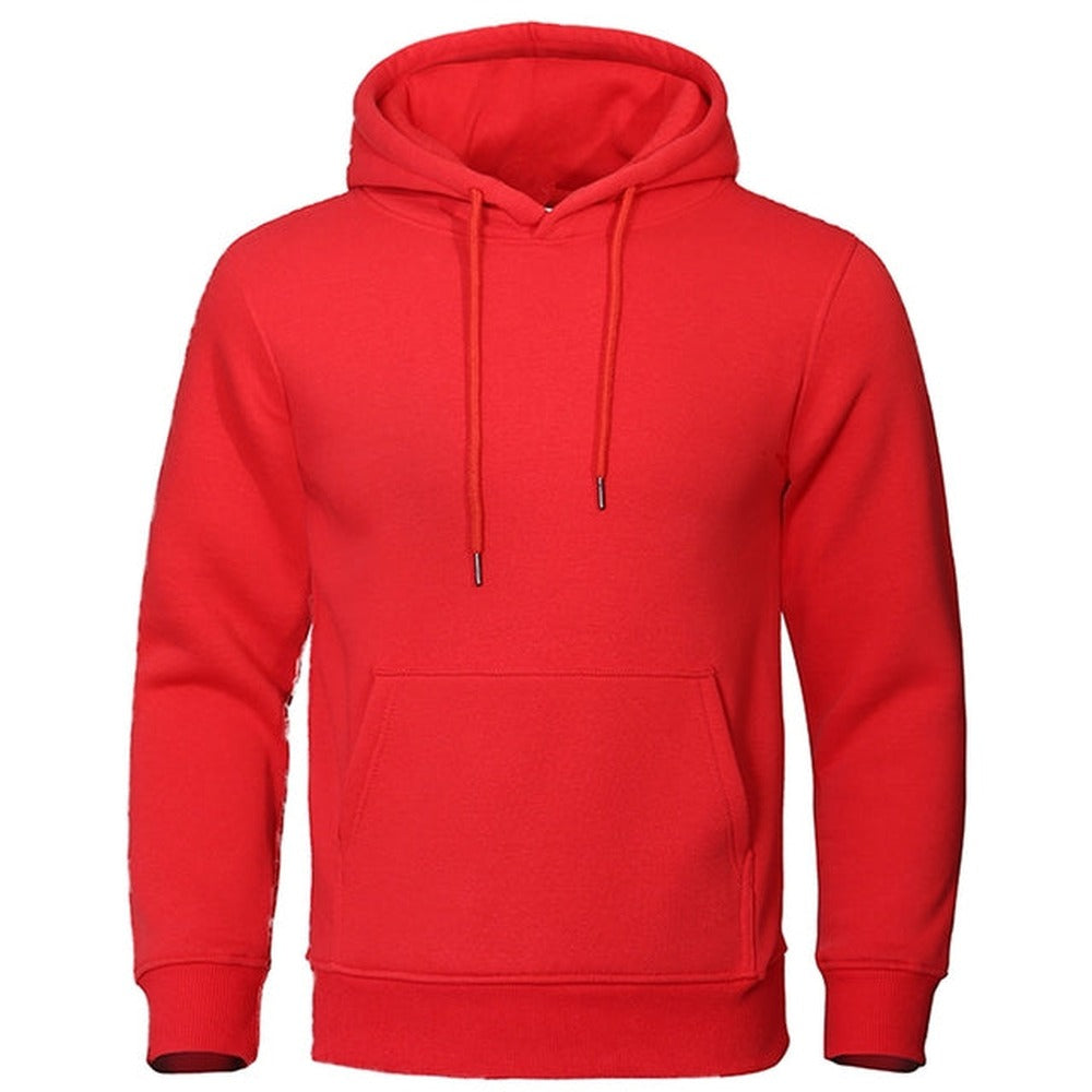Basic hoodie voor heren in rood, voorkant