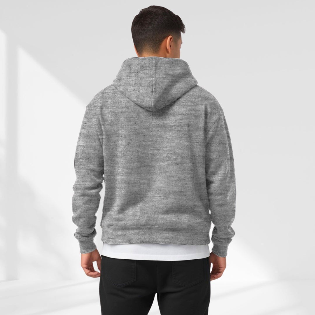 Oversized hoodie met verlaagde schouders voor heren in grijs, gedragen, achterkant