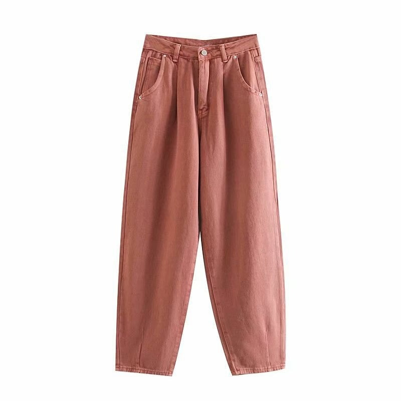 Terracotta barrel jeans, voorkant