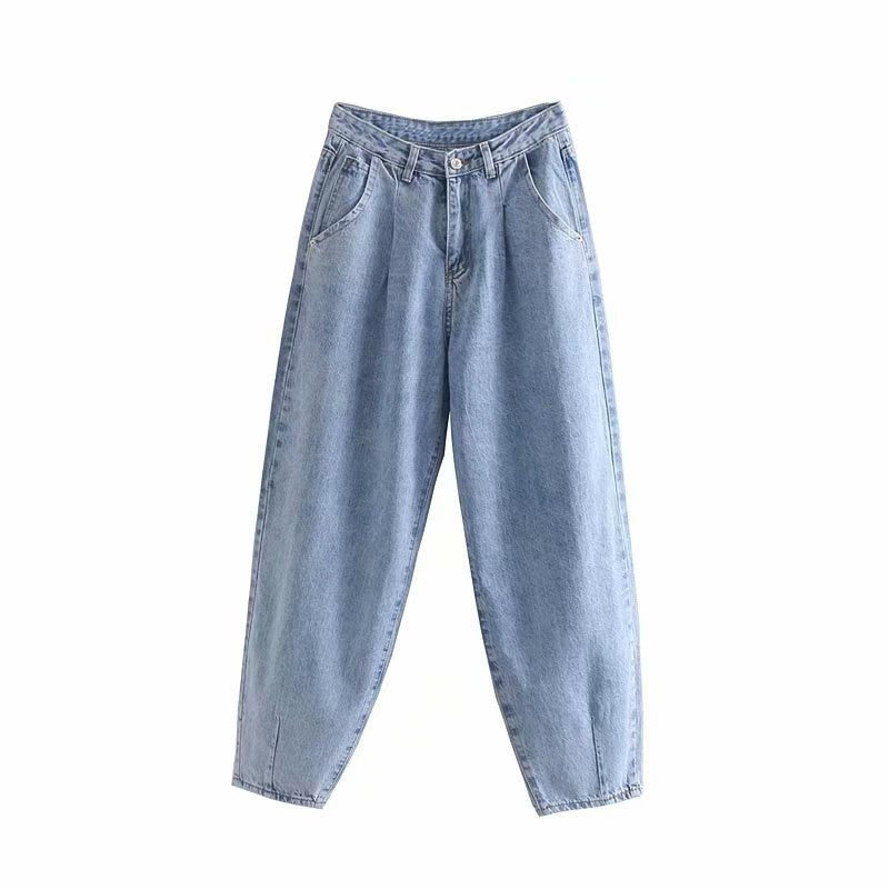 Lichtblauwe barrel jeans, voorkant