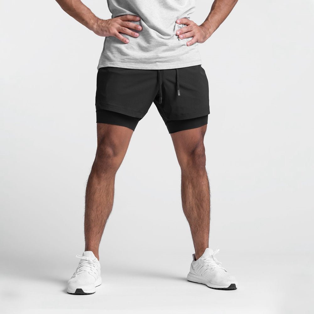 2-in-1-short – Sneldrogende sport- en hardloopshort voor heren-Boutique Moda