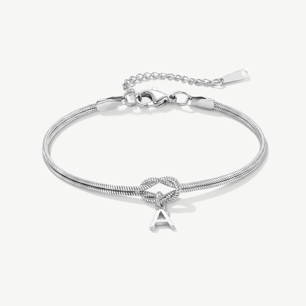 Zilveren initiaal armband met letter A