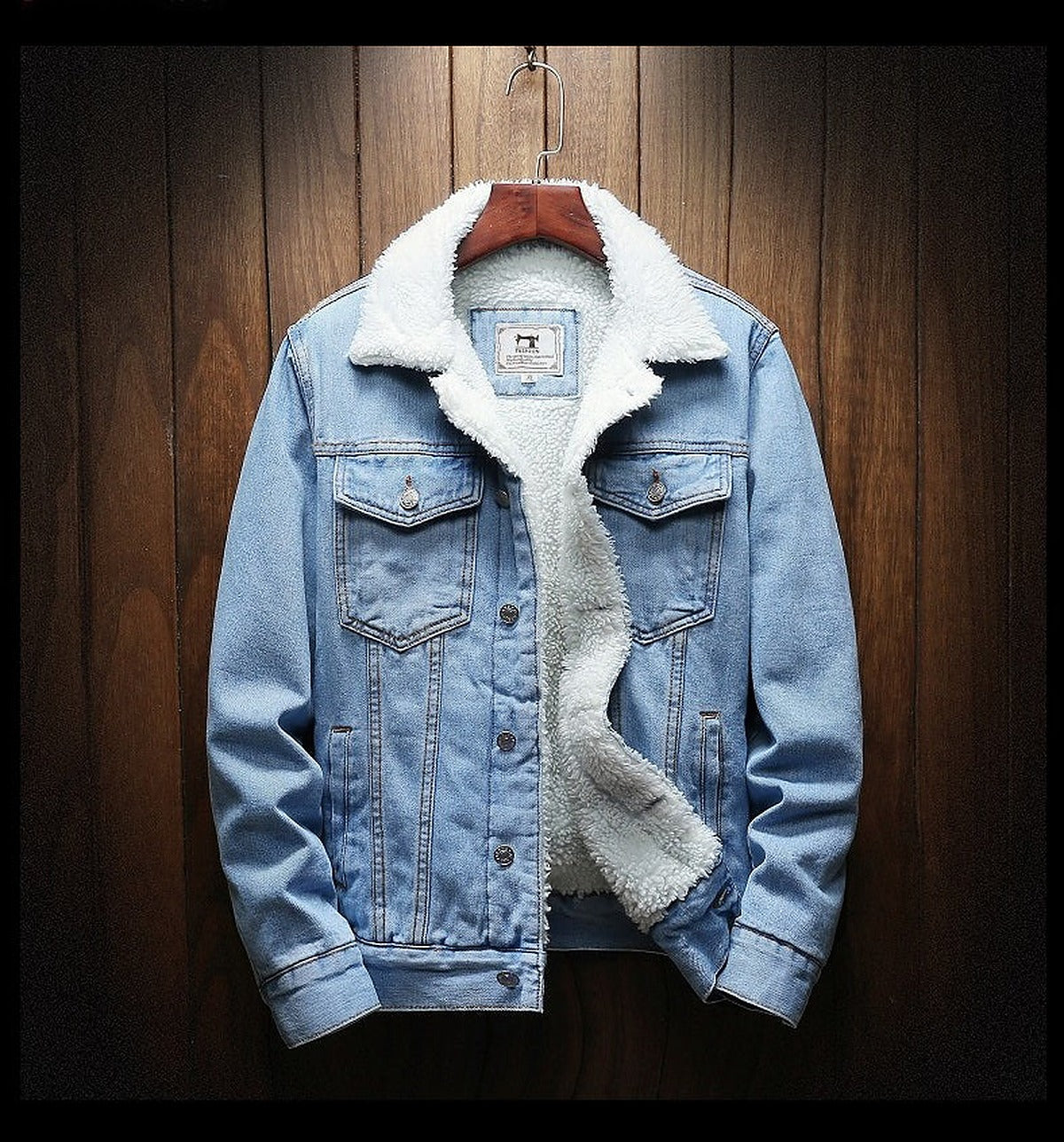 Heren Spijkerjack | Teddyvoering | Trucker Model | Knoopsluiting | Stevig Denim