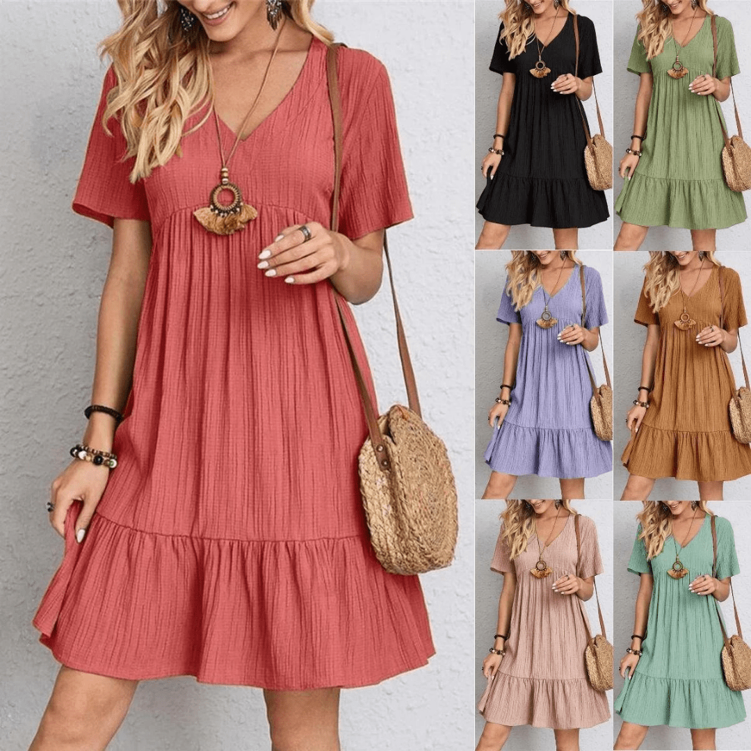 A-lijn jurk | Korte mouw | Zomerjurk | Dames-Boutique Moda