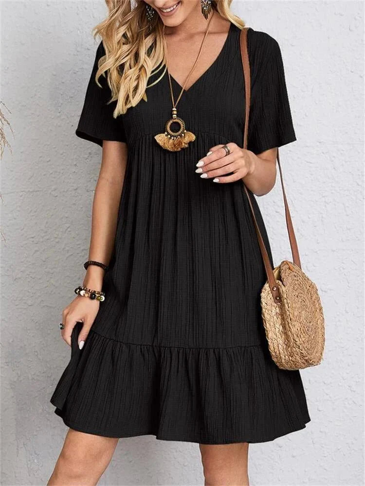 A-lijn jurk | Korte mouw | Zomerjurk | Dames-Boutique Moda