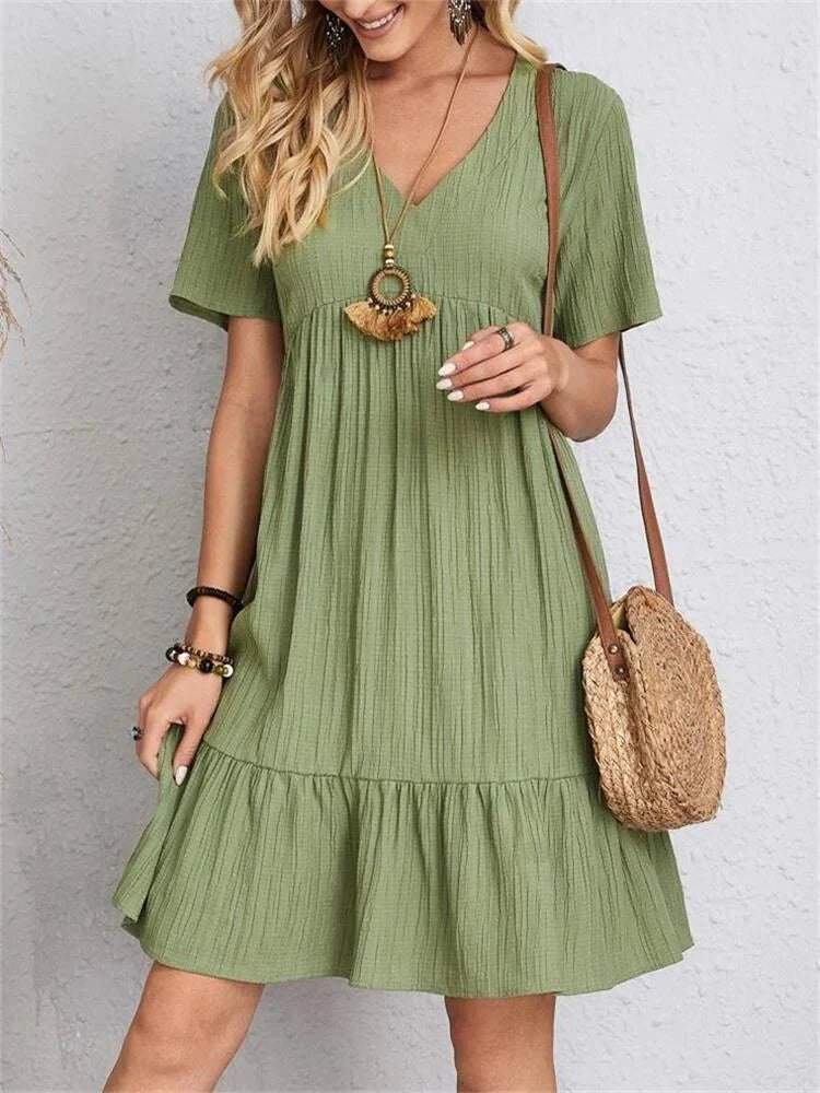A-lijn jurk | Korte mouw | Zomerjurk | Dames-Boutique Moda