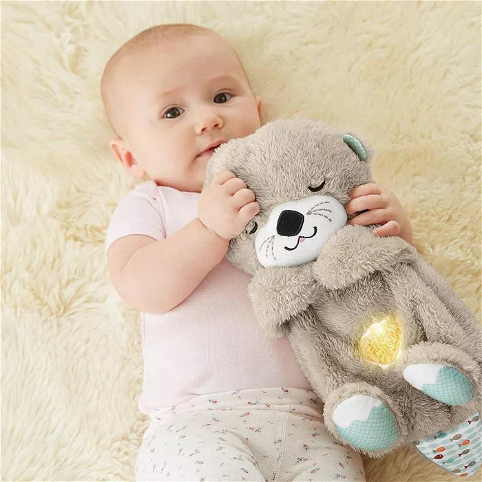 Ademende Otter Teddy - Rustgevende, lichtgevende muzikale teddybeer knuffel voor baby's-Boutique Moda