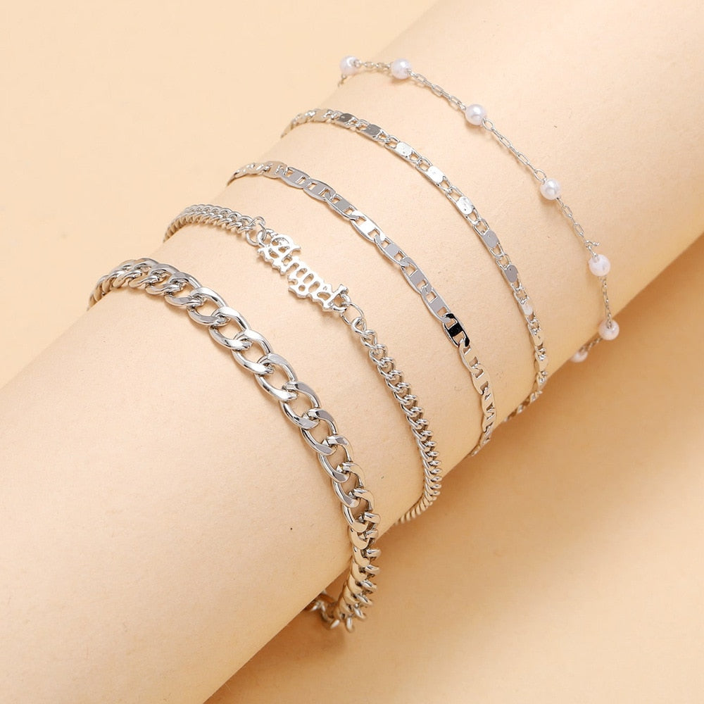 Armbandenset - Zilver - Goud - Armbanden voor dames - Dames sieraden-Boutique Moda