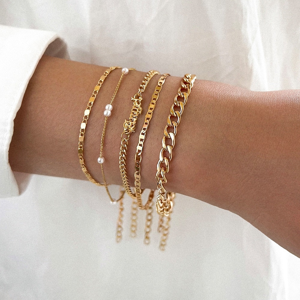 Armbandenset - Zilver - Goud - Armbanden voor dames - Dames sieraden-Boutique Moda