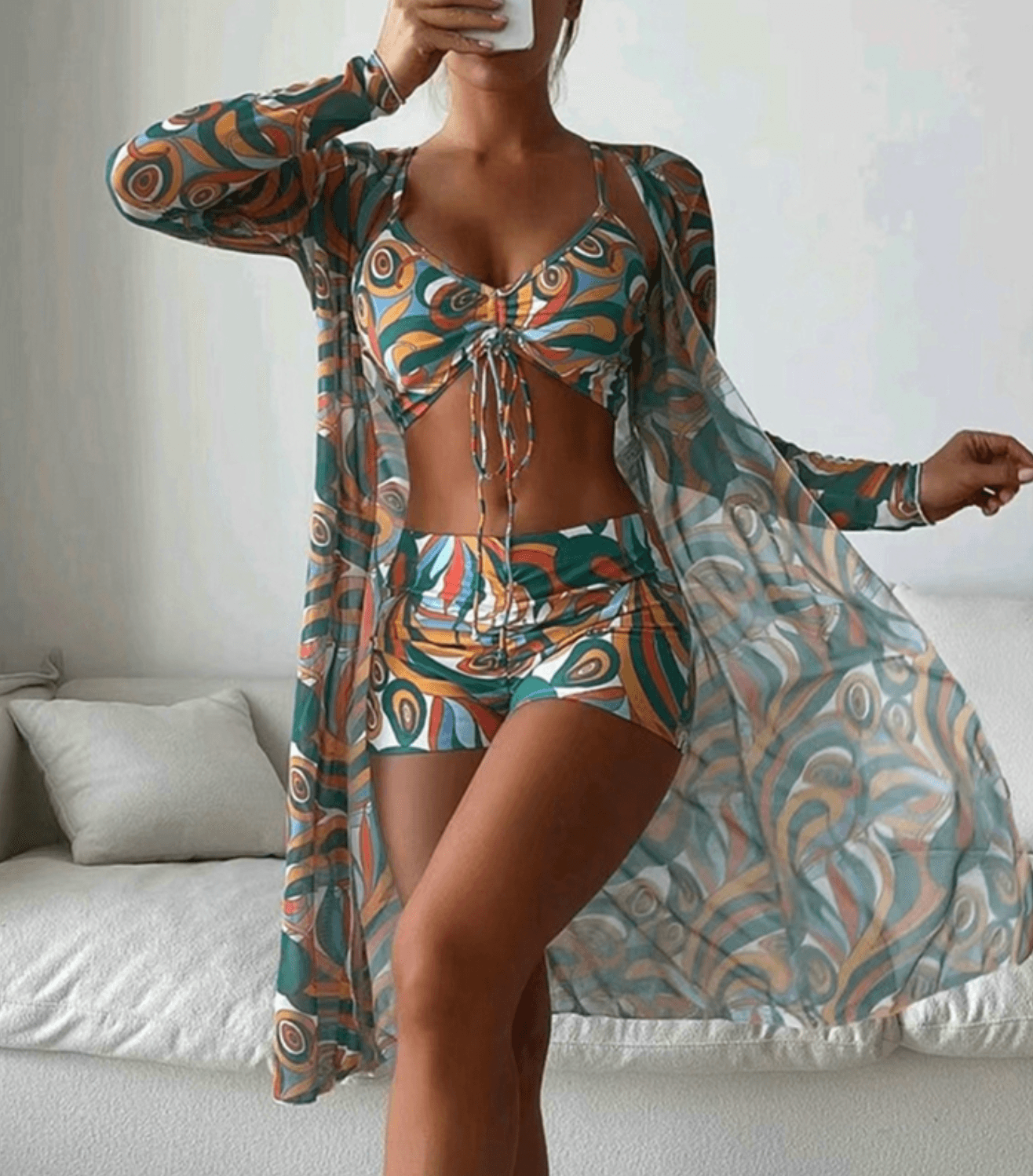Bikiniset - 3-delig - Verstelbare bandjes - Bikini gewaad - Strandkleding-Boutique Moda