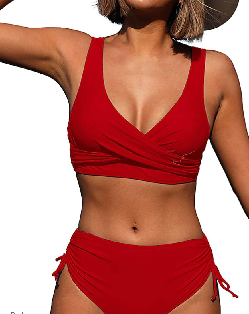 Bikiniset - Breed bandje Push-Up Bikini met hoge taille Strandkleding Set-Boutique Moda