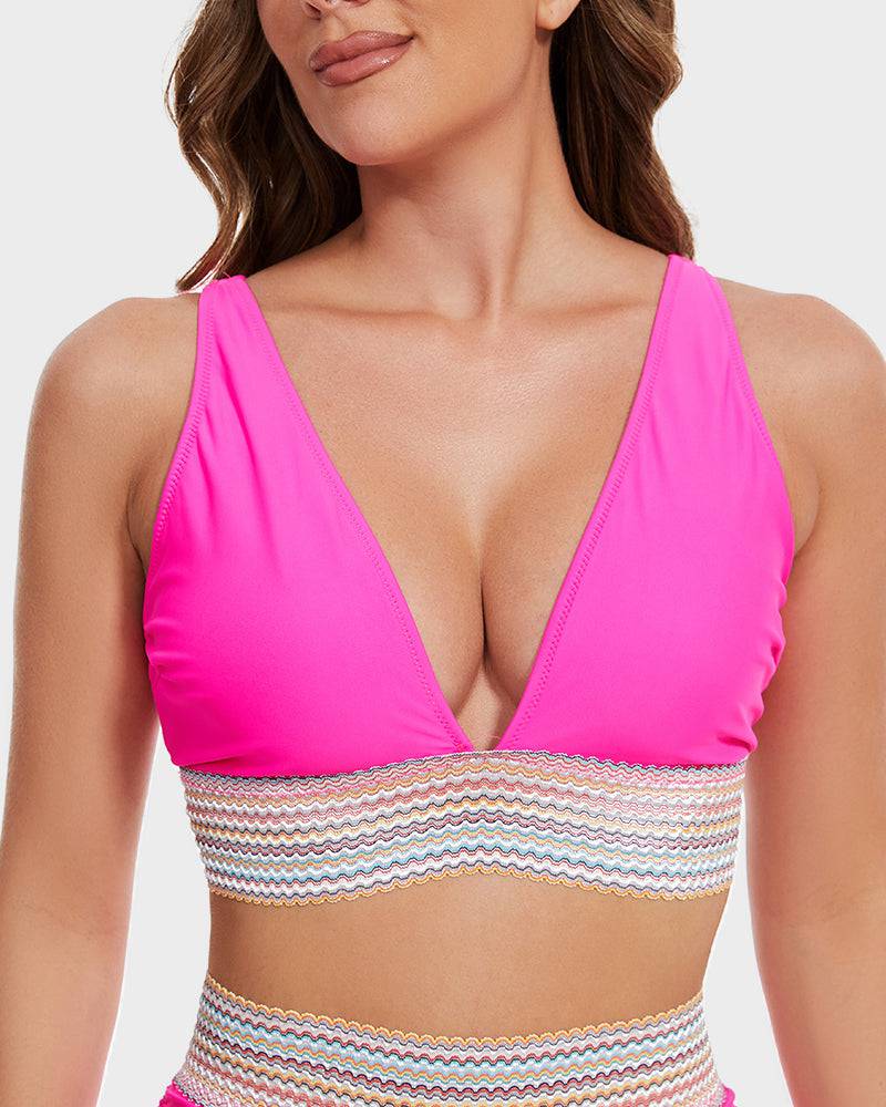 Bikiniset - Tweedelig - V-hals - Bikini met hoge taille - Zwemkleding voor dames-Boutique Moda