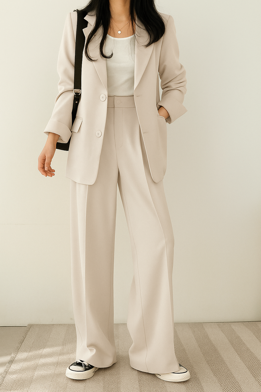 Blazerset – Formele set voor dames met plooibroek en blazer-Boutique Moda