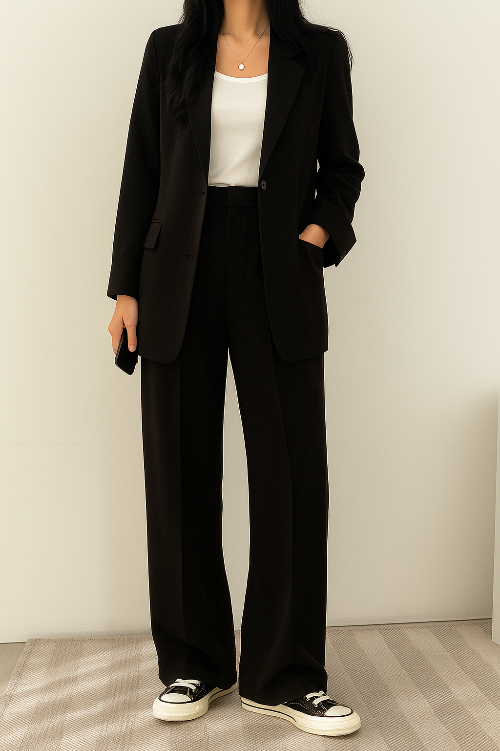 Blazerset – Formele set voor dames met plooibroek en blazer-Boutique Moda