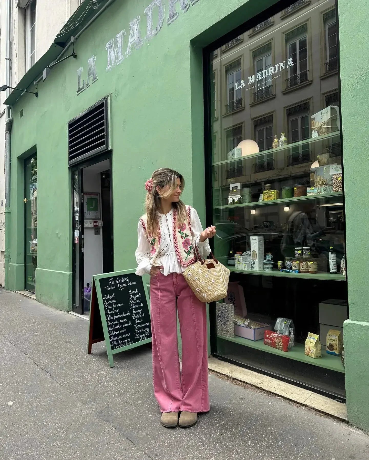 Bloemenvest | Vintage | Mouwloos | Geborduurd vest | Damesgilet-Boutique Moda