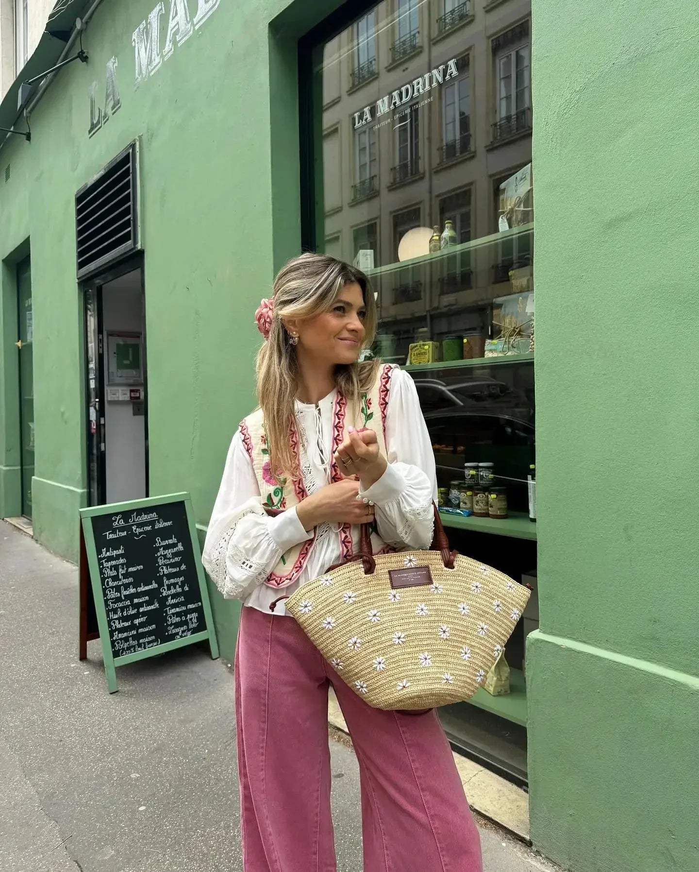Bloemenvest | Vintage | Mouwloos | Geborduurd vest | Damesgilet-Boutique Moda