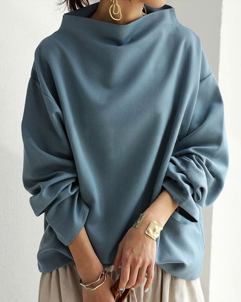 Blouse - Dames Sweater met lange mouwen en losse pasvorm-Boutique Moda