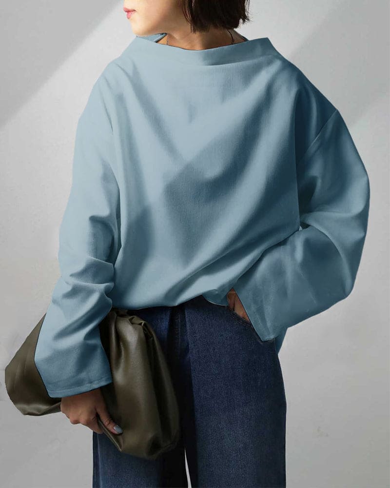 Blouse - Dames Sweater met lange mouwen en losse pasvorm-Boutique Moda