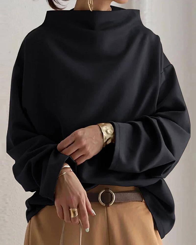 Blouse - Dames Sweater met lange mouwen en losse pasvorm-Boutique Moda
