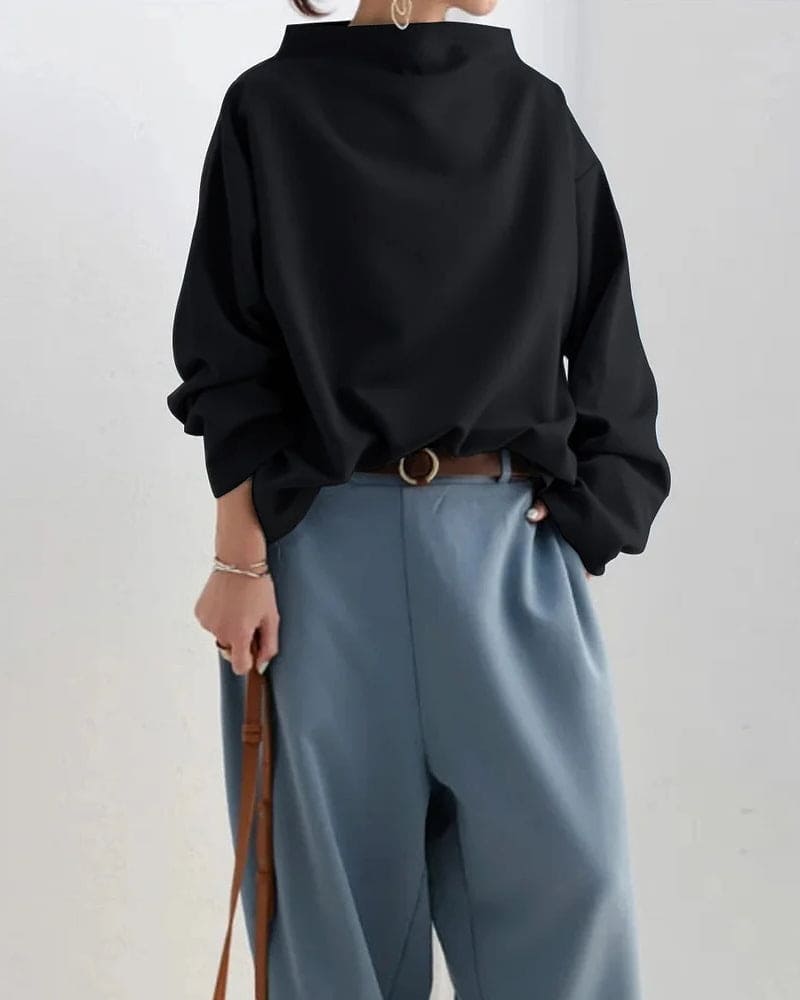 Blouse - Dames Sweater met lange mouwen en losse pasvorm-Boutique Moda
