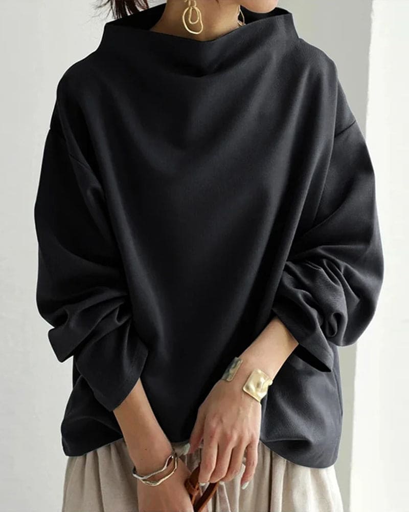 Blouse - Dames Sweater met lange mouwen en losse pasvorm-Boutique Moda
