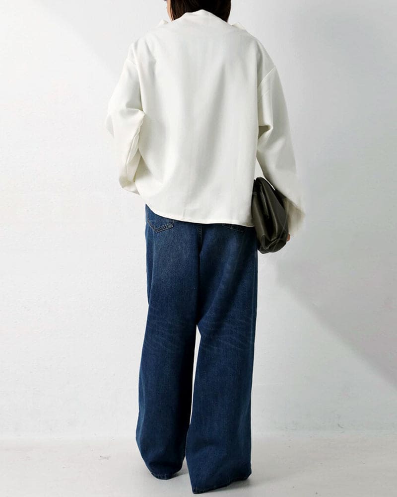 Blouse - Dames Sweater met lange mouwen en losse pasvorm-Boutique Moda
