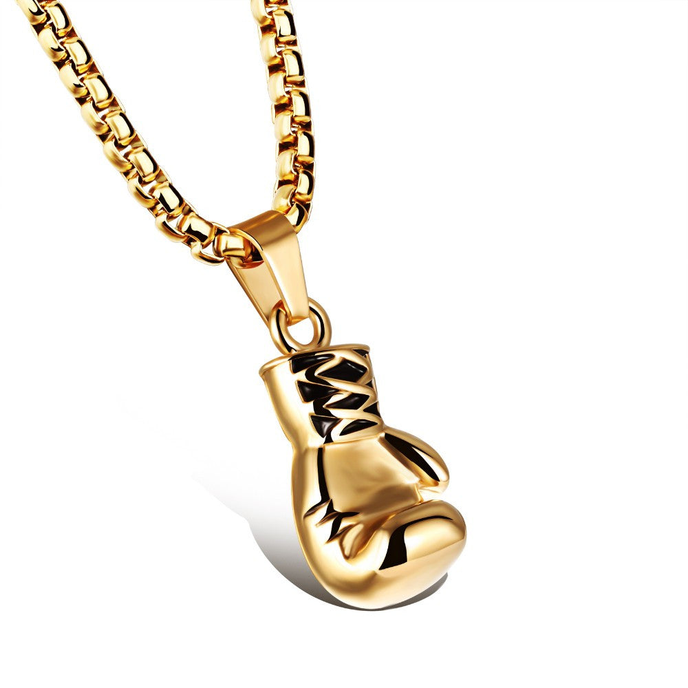 Bokshandschoen ketting | Hanger | Goud, Zilver en Zwart | Kettingen voor mannen | Ketting voor mannen-Boutique Moda