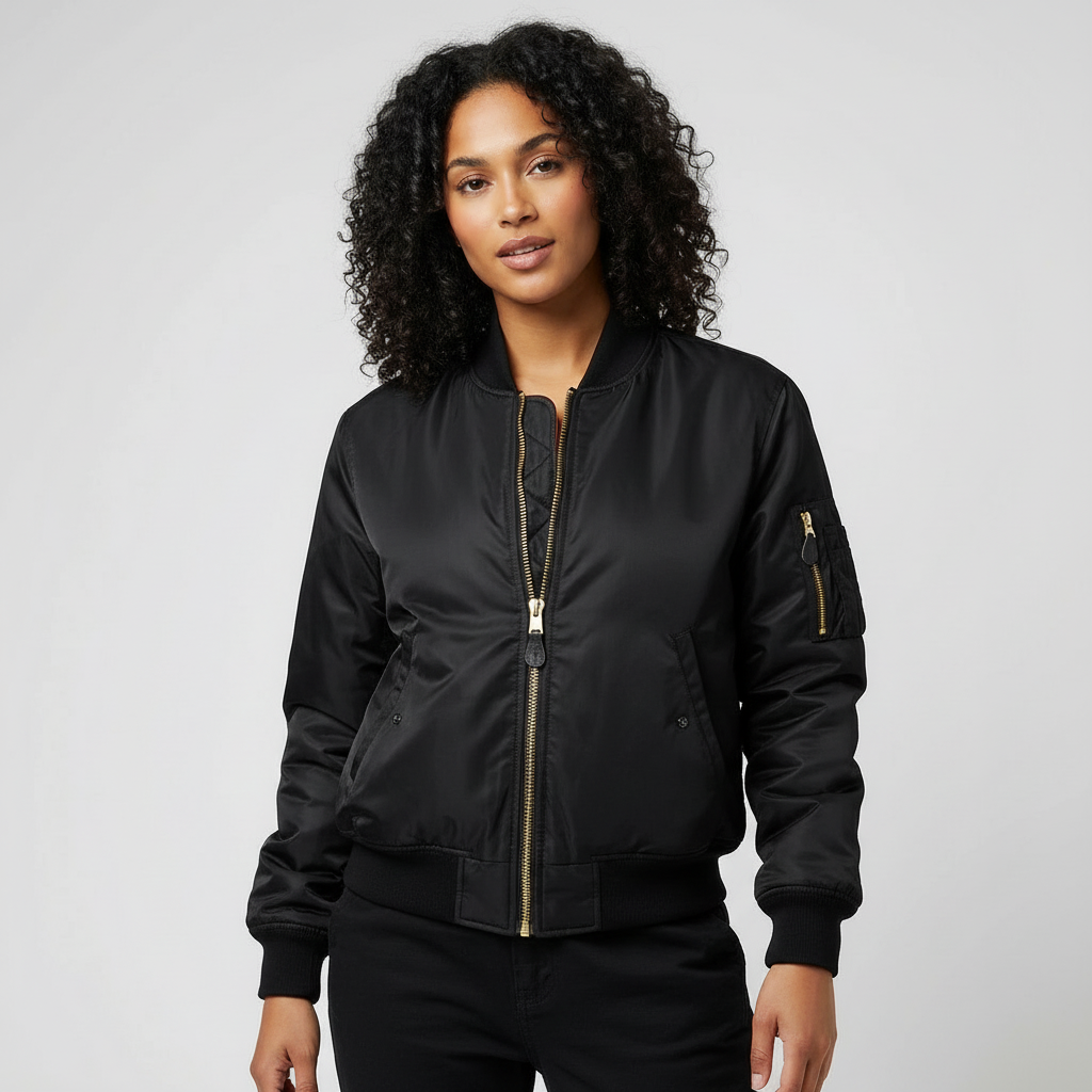 Bomberjack - Casual damesjas voor tussen het seizoen met rits-Boutique Moda
