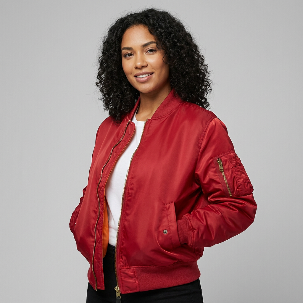 Bomberjack - Casual damesjas voor tussen het seizoen met rits-Boutique Moda