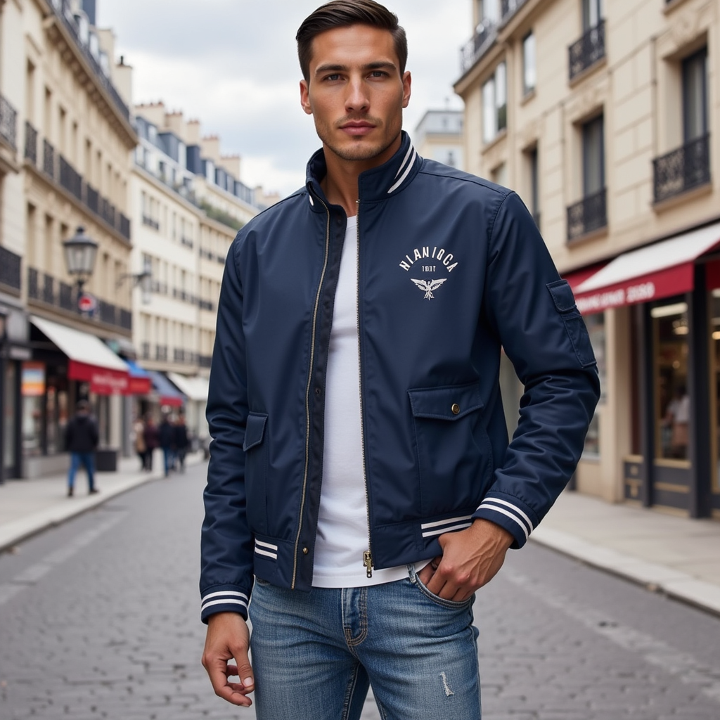 Bomberjack - Casual lichtgewicht herenjack met rits-Boutique Moda