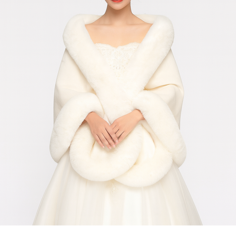 Bontsjaal - Elegante poncho-cape van imitatiebont voor dames voor de winter-Boutique Moda