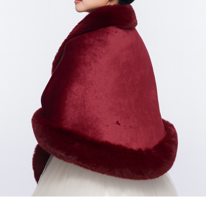 Bontsjaal - Elegante poncho-cape van imitatiebont voor dames voor de winter-Boutique Moda