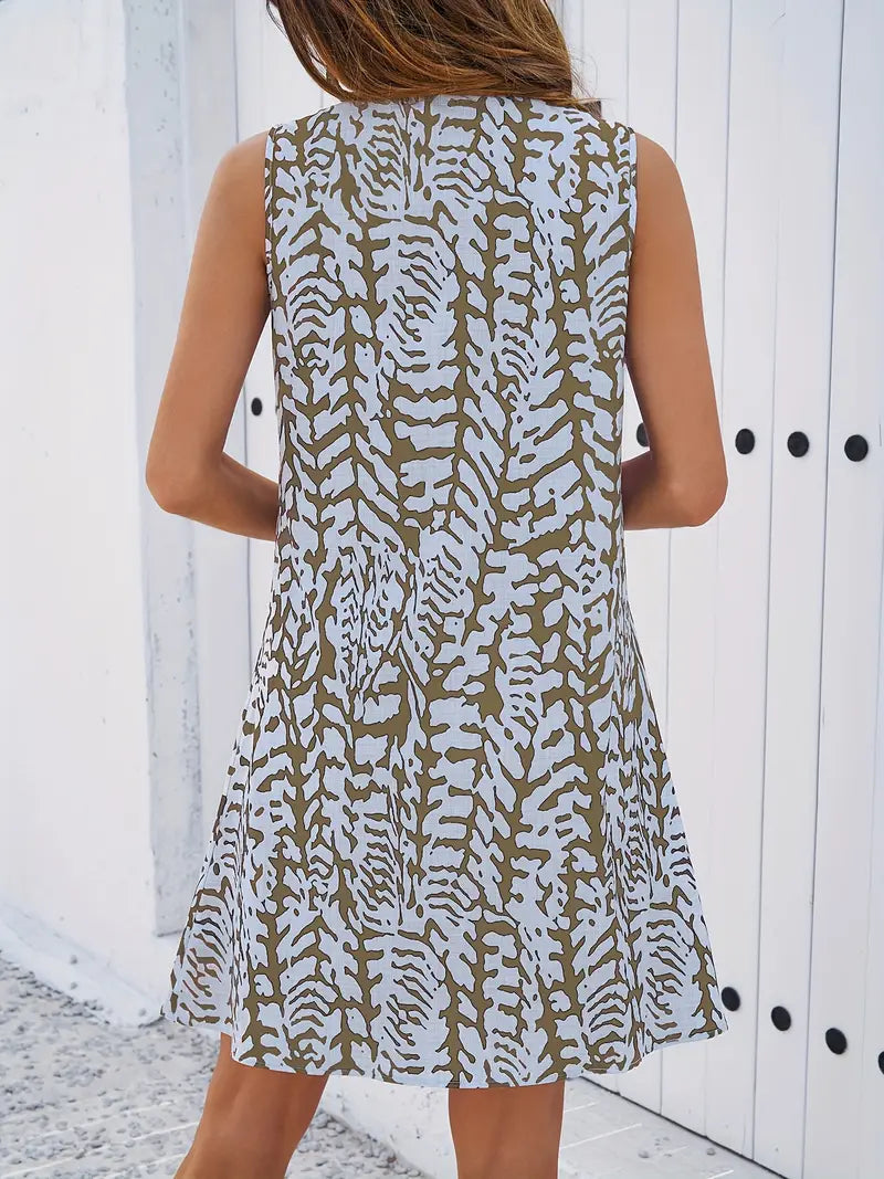 Brianna Bedrukte jurk | Mouwloze Mini Jurk voor de Zomer-Boutique Moda